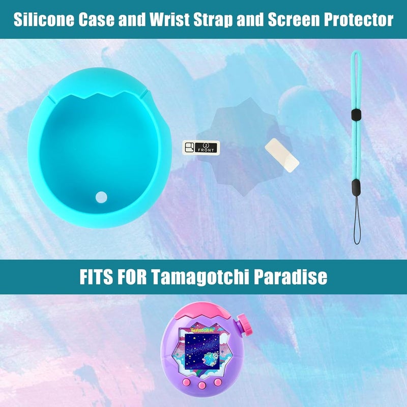 YouKnow Silicone Case for Tamagotchi Paradise Interactive Toy Digital Pet, with Screen Protector and Wrist Strap (Green) - Image 2